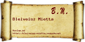 Bleiveisz Mietta névjegykártya